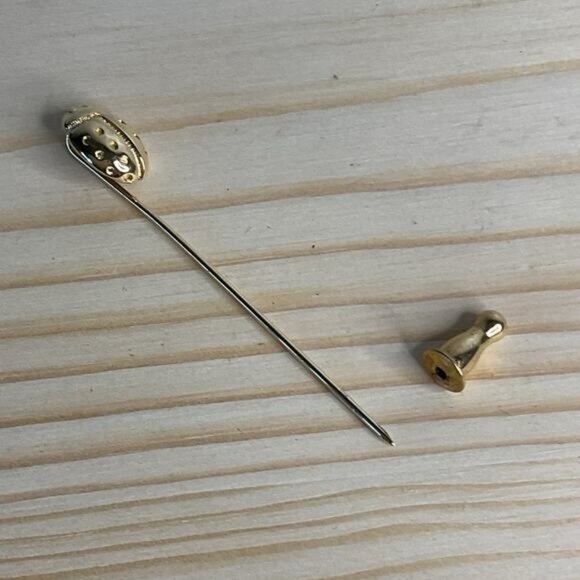 Monet Gold Ladybug Lapel Pin With Removable Clutch - Picture 4 of 5